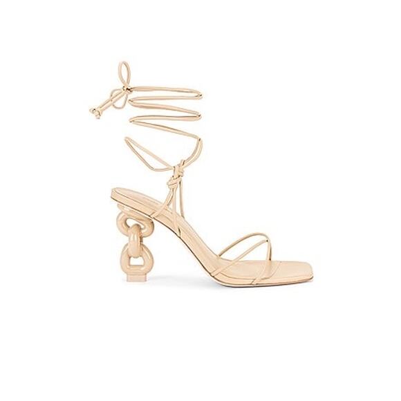 Cult Gaia Shoes - Cult Gaia Beige Zadie Ankle Strap Sandals Sz. 36.5